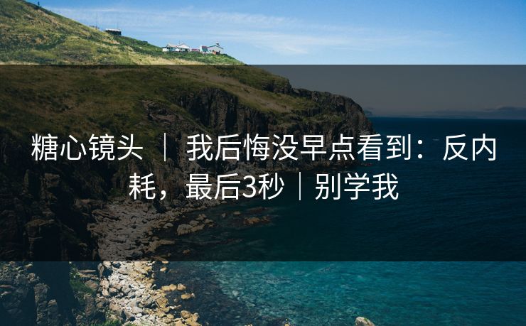 糖心镜头 | 我后悔没早点看到:反内耗,最后3秒|别学我